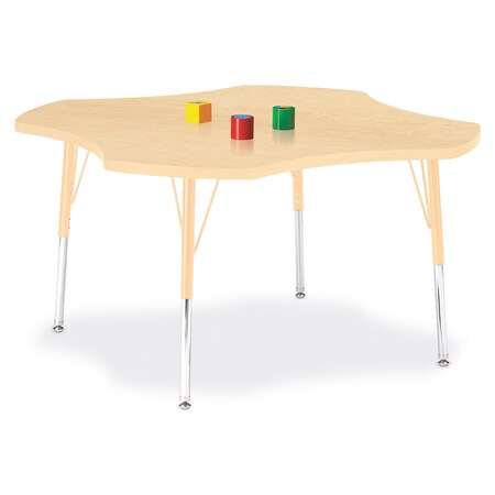 Jonti-Craft Berries Four Leaf Activity Table, A-height, Maple/Maple/Camel 6453JCA251